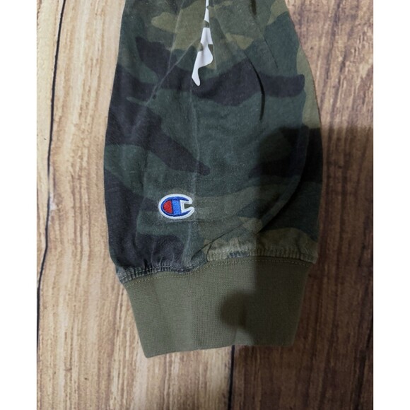 Champion Men's Classic Long Sleeve T Shirt Camo Sleeve Logo Size 3XL XXXL Rare - Picture 7 of 9